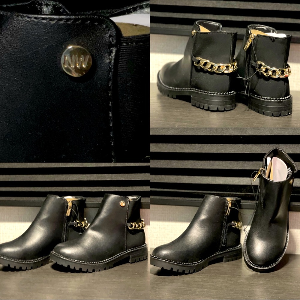 NEW Girls Nine West Ankle Booties with Chain